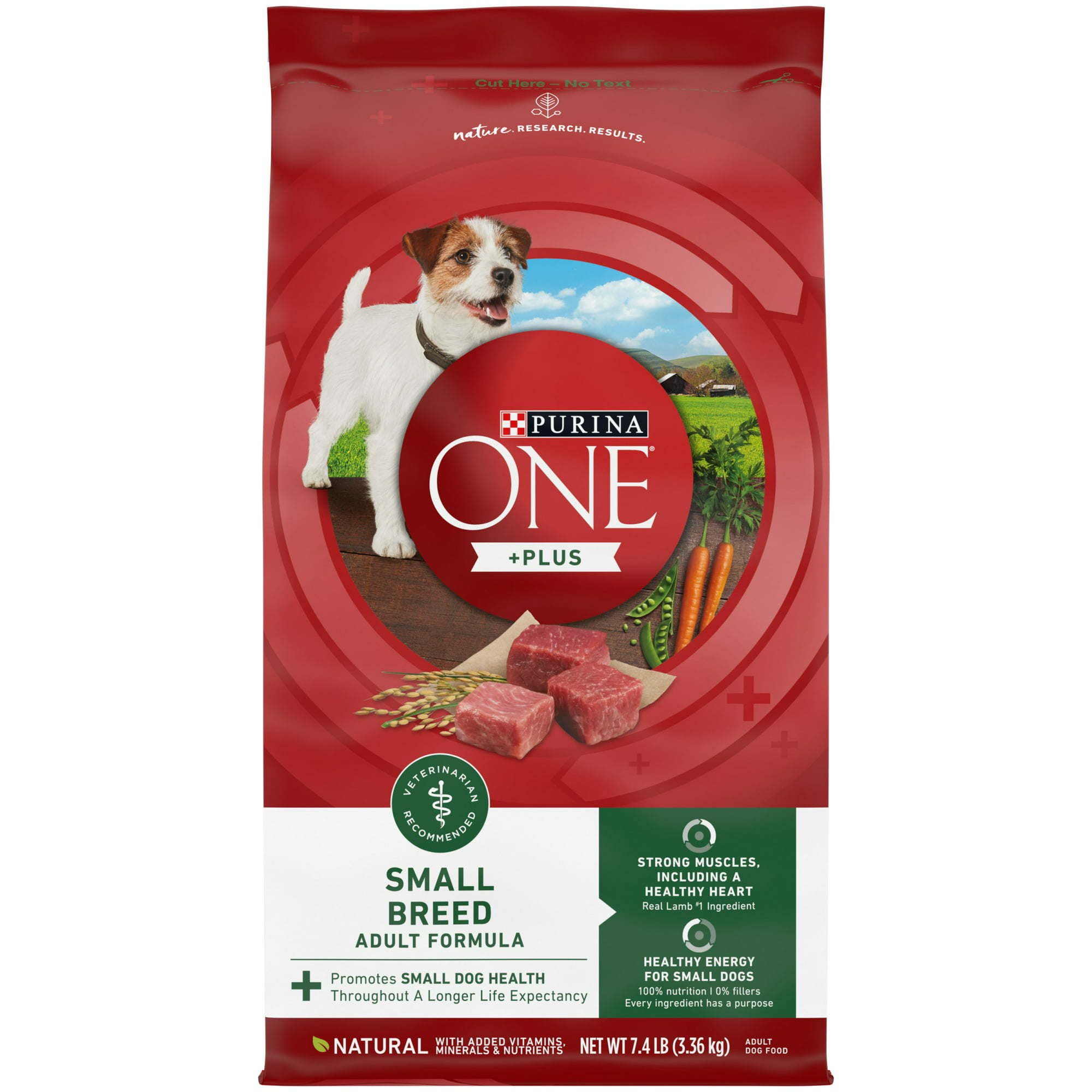 Purina One +Plus Dry Dog Food for Adult Dogs Small Breed Adult Formula 7.4 lb Bag Purina One +Plus Dry Dog Food for Adult Dogs Small Breed Adult Formula 7.4 lb Bag